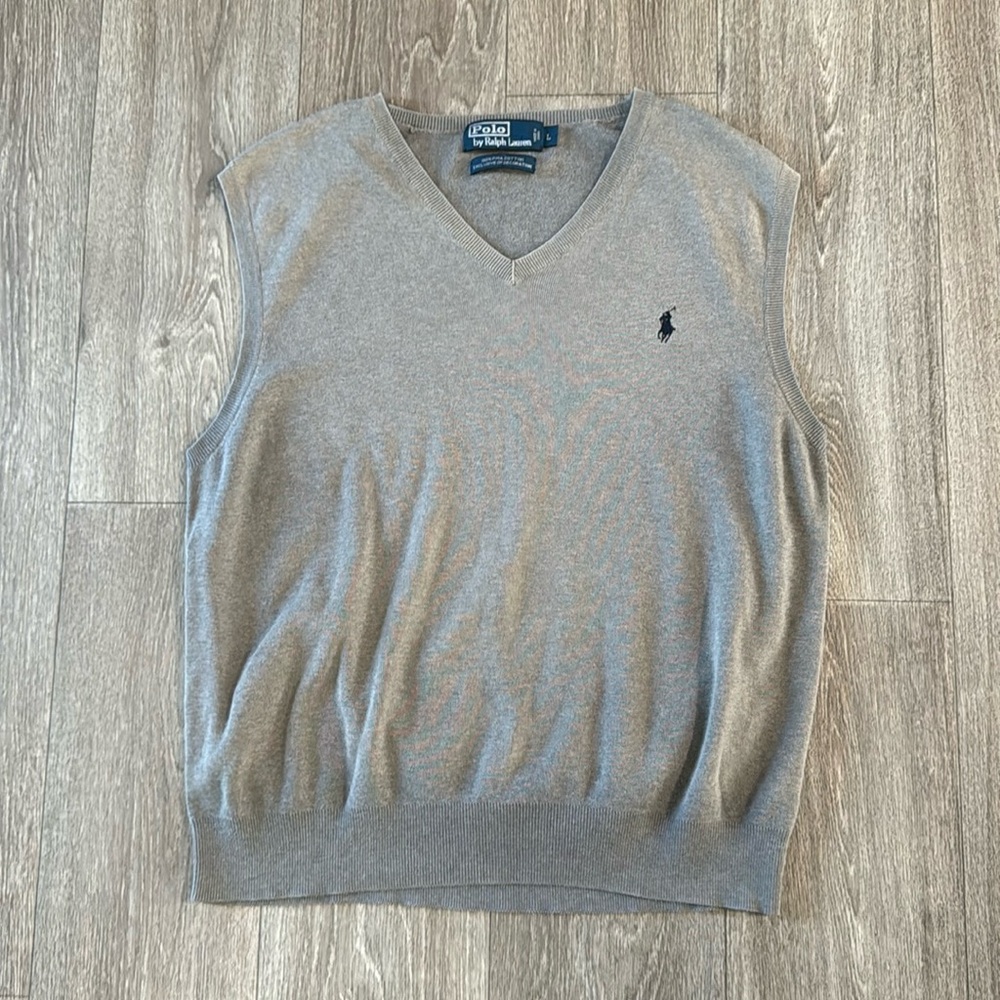 Polo by Ralph Lauren gray Pima cotton pullover vest men’s sz L